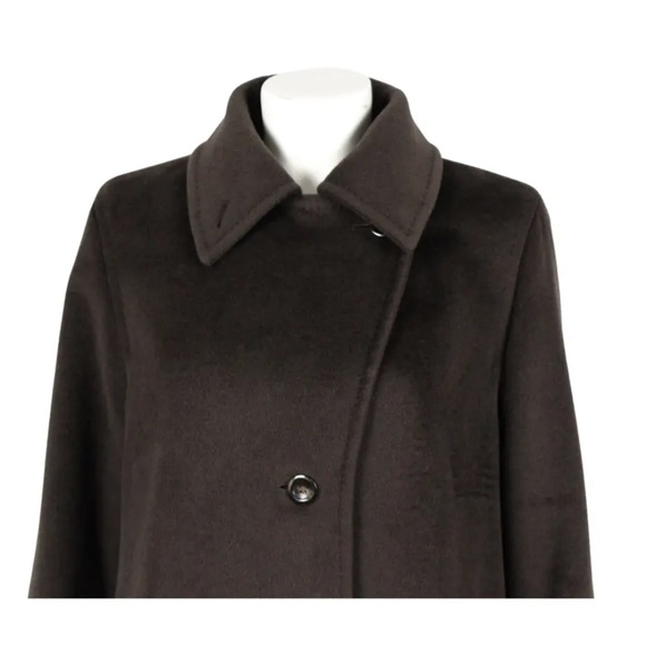 MAX MARA BROWN WOOL THREE BUTTON COAT - Picture 6 of 9